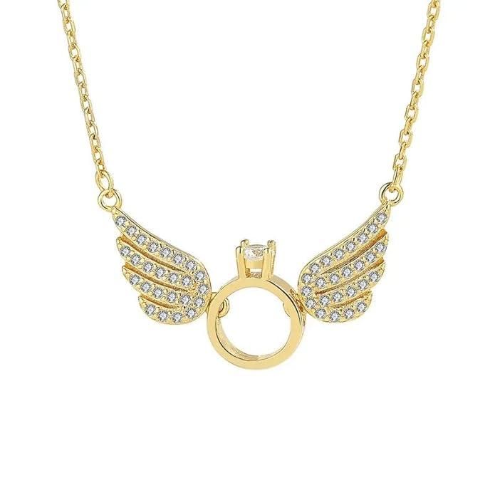 Salty Angel Wings Necklace - Gold