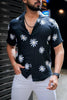 ROYAL TAIL Men's Floral Rayon Cuban Collar Casual Shirt Navy Blue