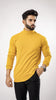 ROYAL TAIL Men's Cotton Mustard Self Design High Neck T-Shirt