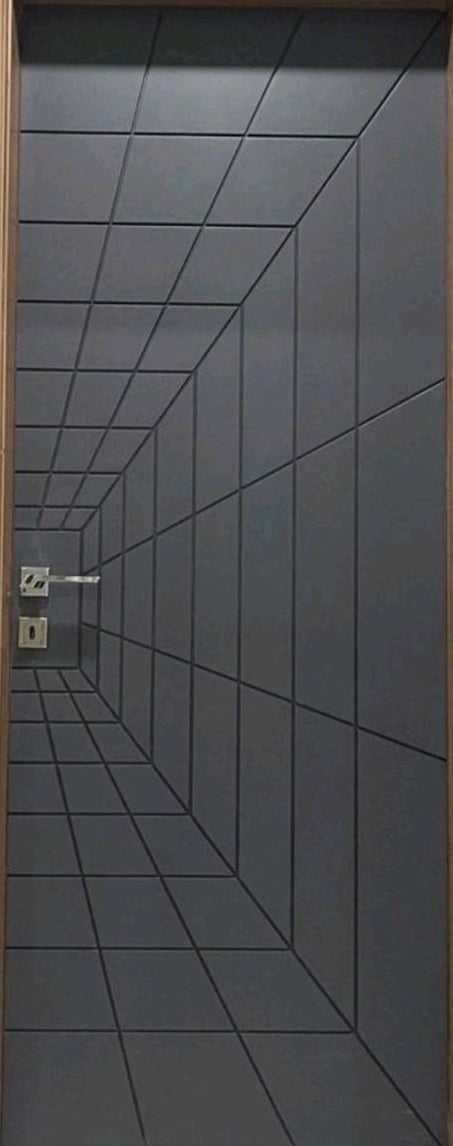 KD163 Laminate Mica Groove Decorative Door [Pinewood]