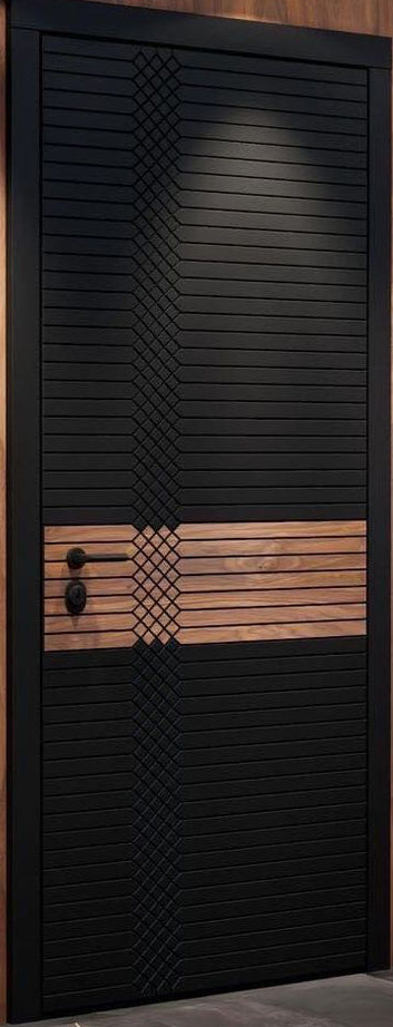 KD175 Laminate Mica Groove Decorative Door [Pinewood]