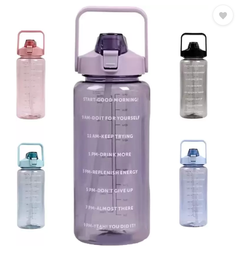 Motivational Time And Capacity Marker Leakproof BPA Free Reusable Plastic