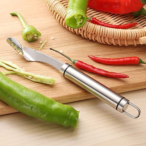 Stainless Steel Chili Corer Seed Remover Tool Deseeder Chili Corer Remover for kitchen