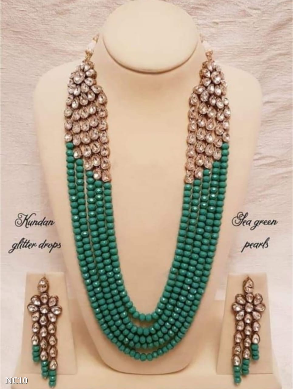 Multi Layer Beads Necklace for Women ( Green )