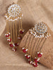 Karatcart Kundan Maroon Tassel Earrings