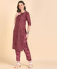 Women's Cotton Printed Straight Kurti With Pant Set