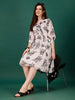 Plus Size Women's Georgette Floral Print Flared Short Dress