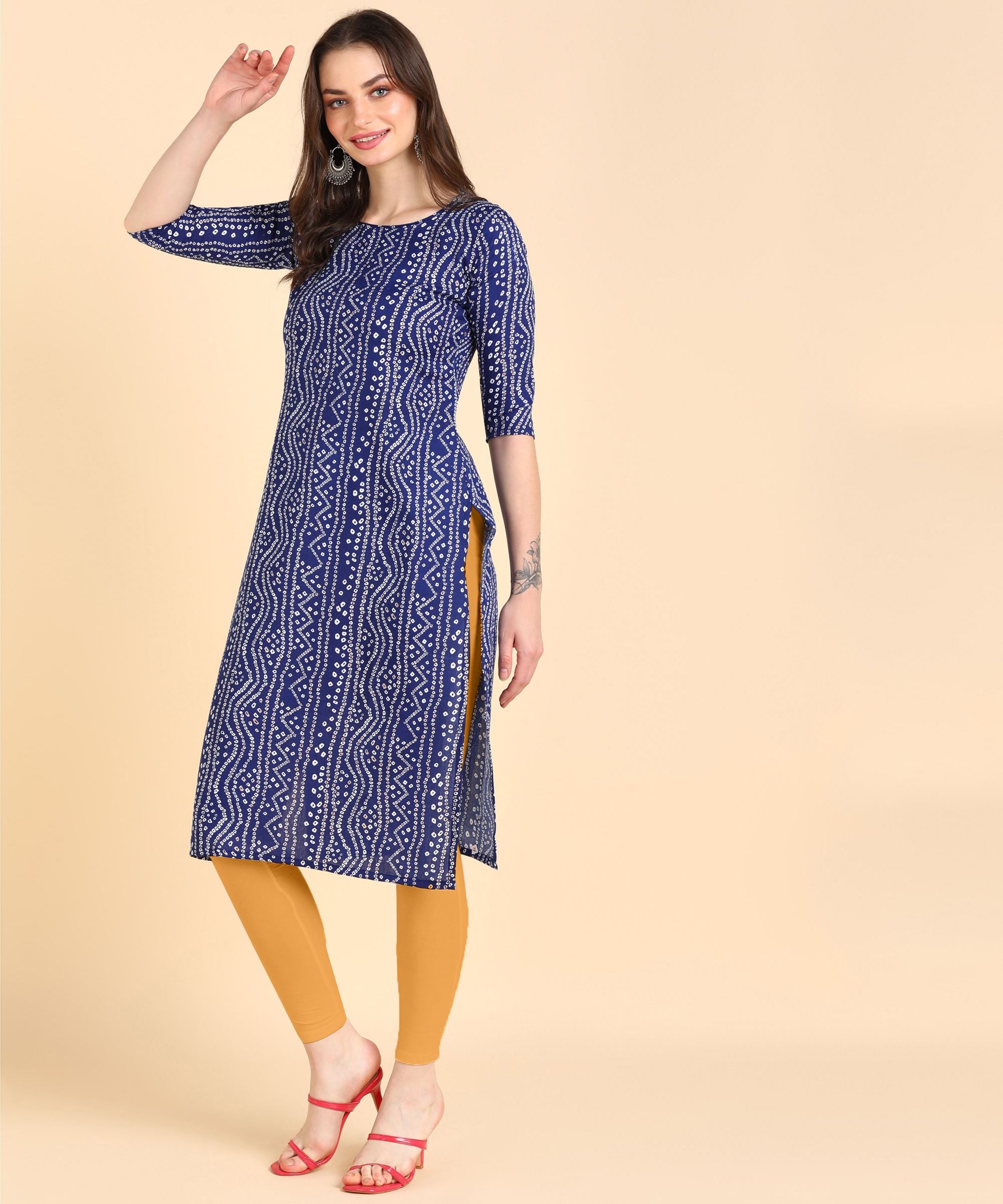 Women's Cotton Printed Straight Kurti