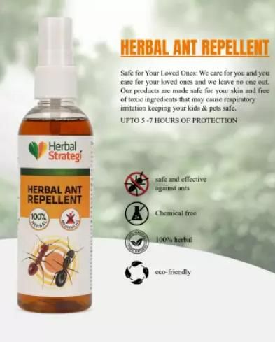 HERBAL STRATEGI Ant Repellent Spray Non-Toxic 100% Herbal Stain Free  (100 ml) (Pack of 2)