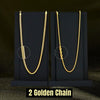 Pack Of 2 Golden Chain With Golden Bracelet And Diamond Ring + Free Digital Watch Combo