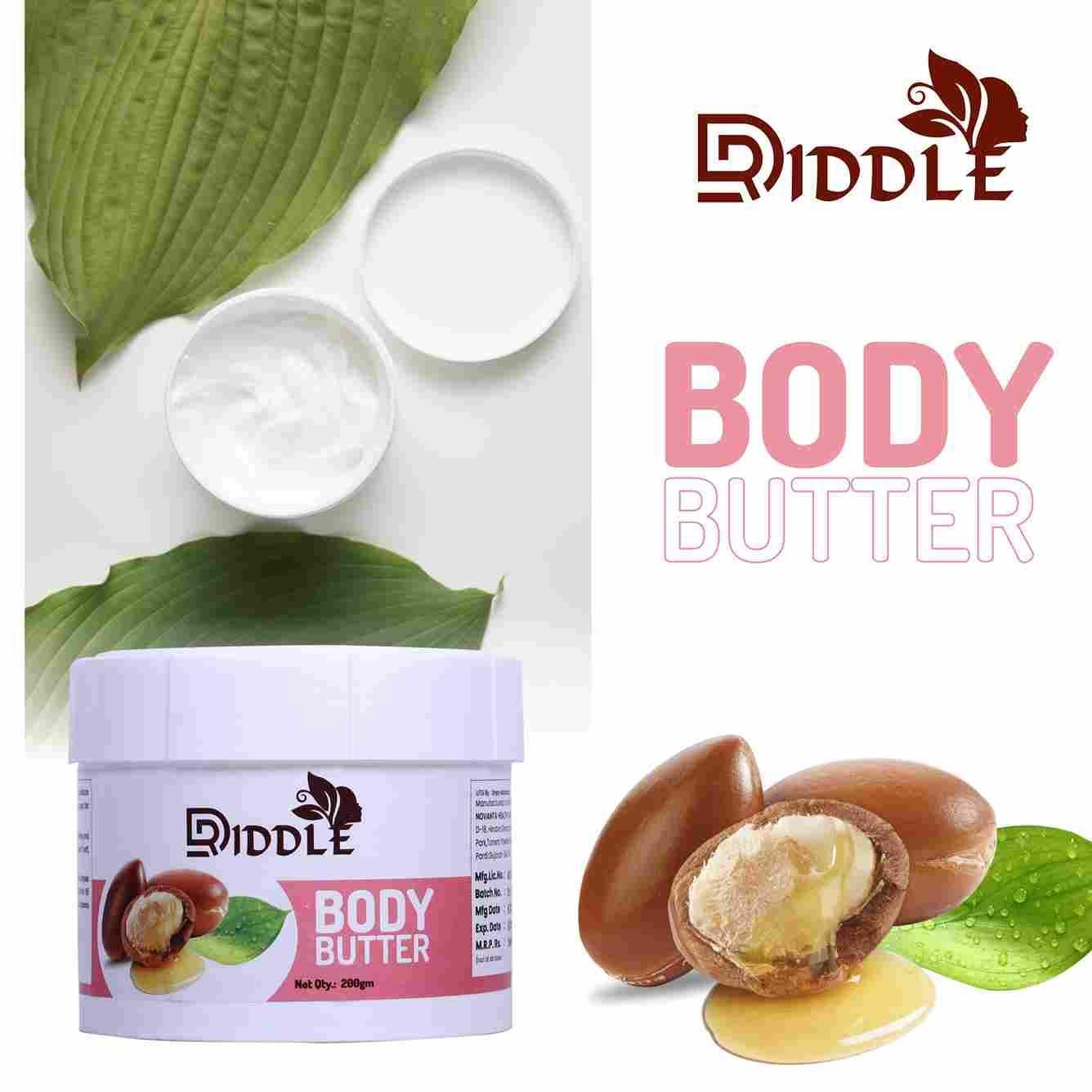 Driddle Almond Shea Butter Face & Body Massage Cream Boosts Skin Moisture|Brightens Skin  200 Gm