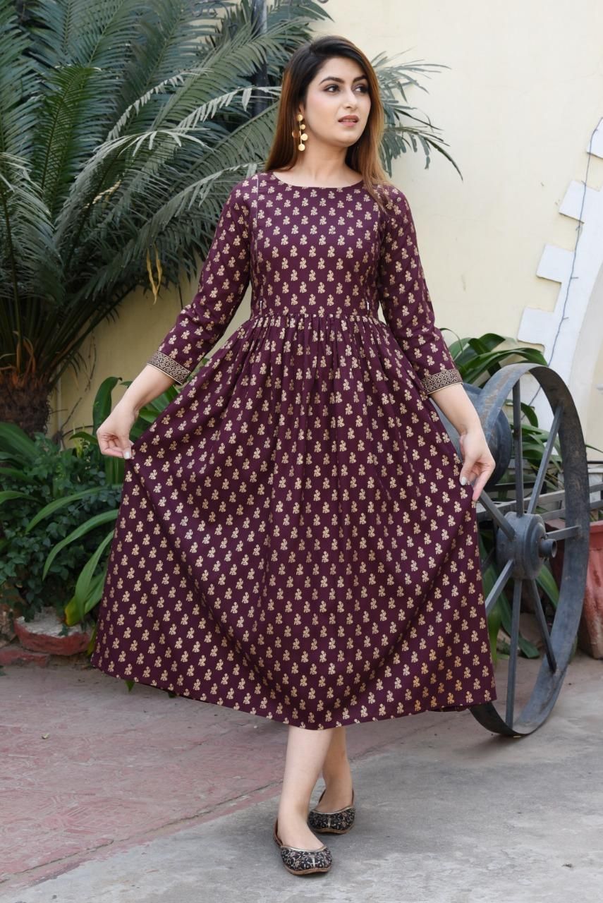 Exclusive Printed Rayon Feeding Kurtis