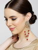 Karatcart Kundan Maroon Tassel Earrings